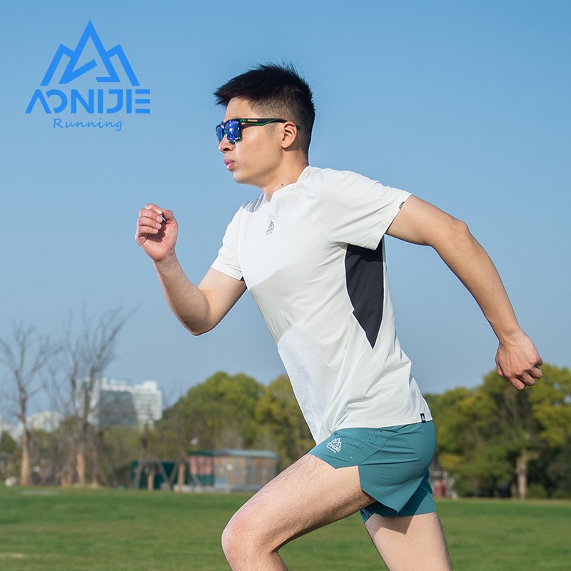 AONIJIE FM5157 Quick Drying Men Sports T-shirt Spring Summer Male Breathable Short Sleeve for Running Exercise Fitness Yoga