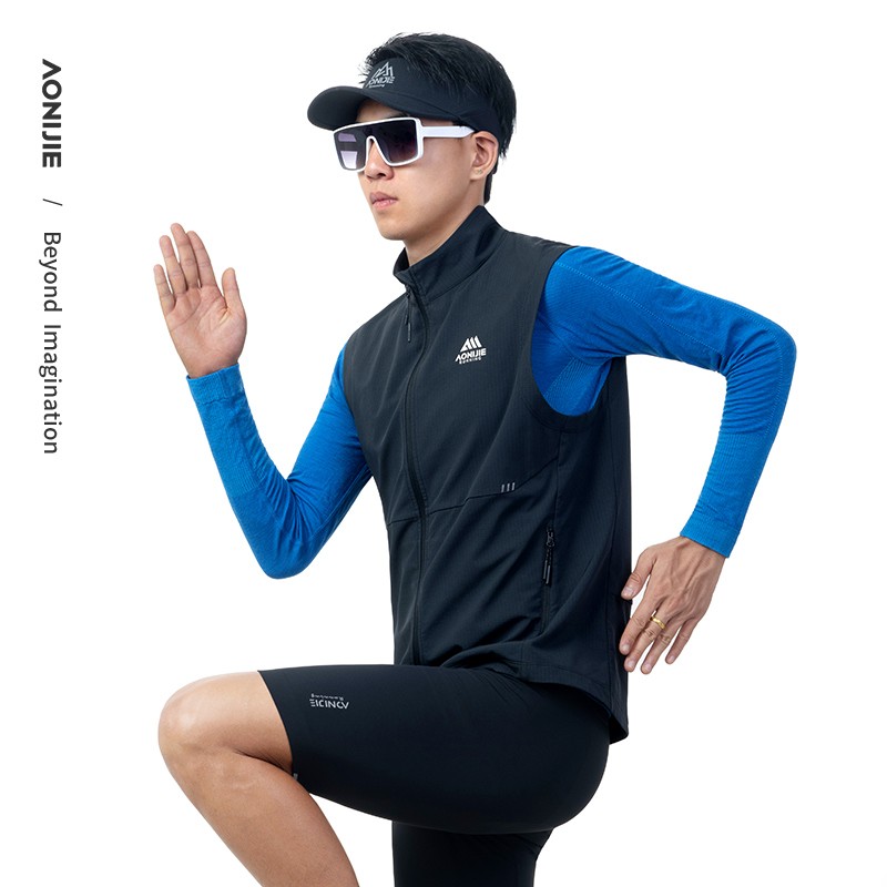 AONIJIE FM5205 Autumn Winter Men Sports Vest Outdoor Training windproof Warm Running Vest Outdoor Sleeveless Coat Clothes