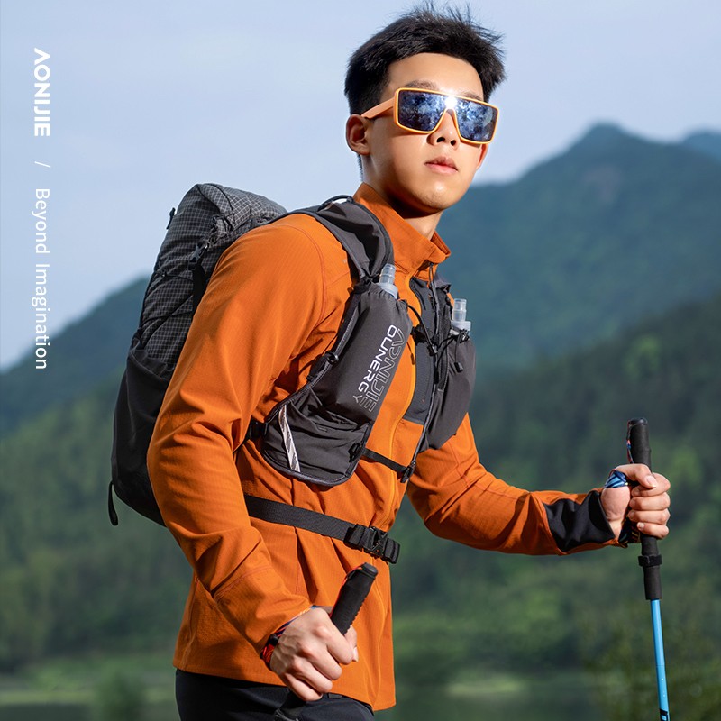 AONIJIE FM5206 Autumn Winter Sports Jacket Men Outdoor Running Windproof Warm Clothes Climbing Hiking Stand Up Collar Top Jackets