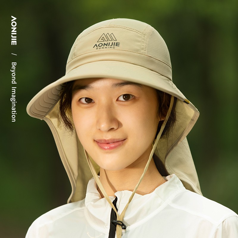 AONIJIE E4627 Outdoor Summer Long Brim Shawl Hat Sport Running UPF 50+ Sun Protection Cap Detachable for Desert Hiking Walking