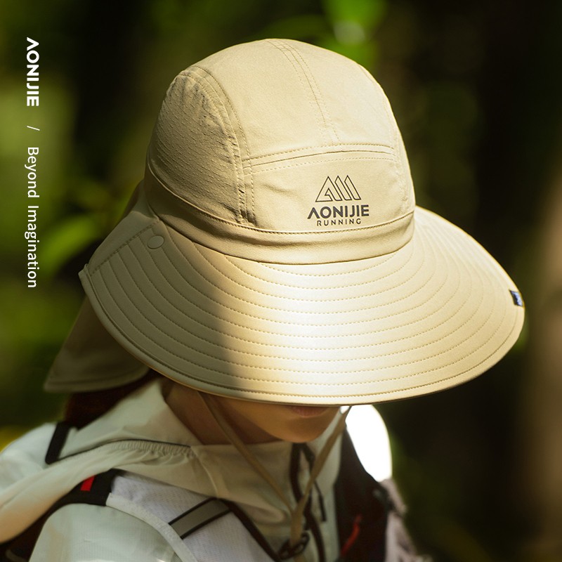 AONIJIE E4627 Outdoor Summer Long Brim Shawl Hat Sport Running UPF 50+ Sun Protection Cap Detachable for Desert Hiking Walking