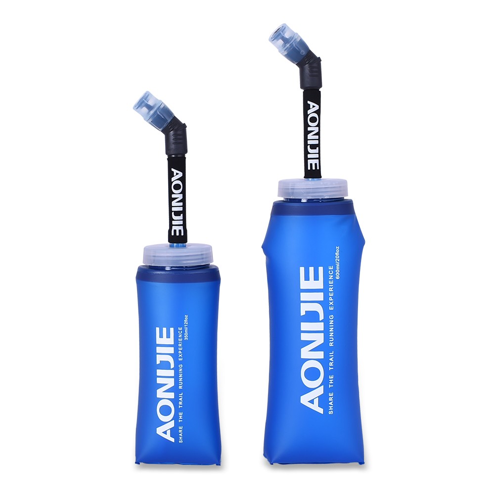 AONIJIE Quick Grip Running Handheld Water Bottle Adjustable with  500ml/16.9oz Soft Flask(Blue) 