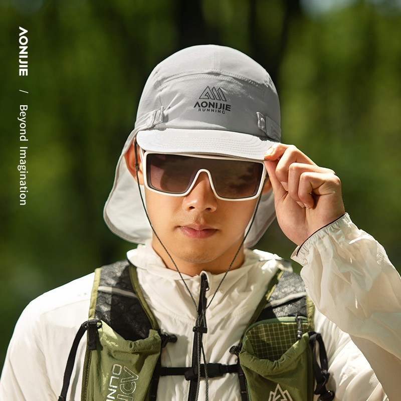 AONIJIE E4625 Men Women Short Shawl Hat Sports Running Sunscreen Protection Caps Outdoor Summer Desert Hiking Detachable Hats