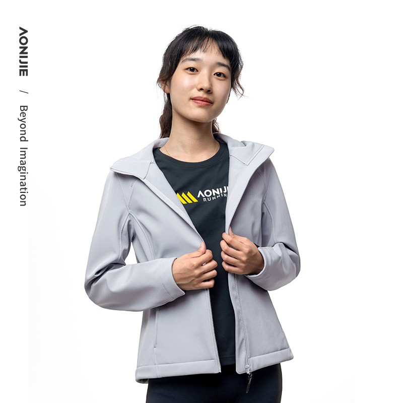 AONIJIE FW6208 Soft Warm Female Sports Running Jackets Waterproof Outdoor Autumn Winter Windproof Hiking Jacket with Hooded