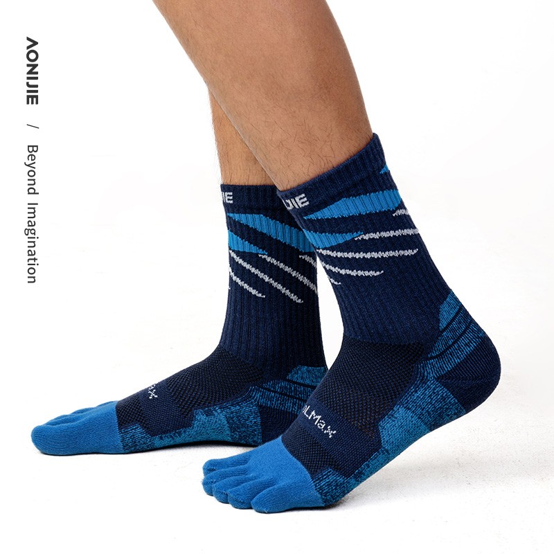 AONIJIE E4846 Sports Long Tube Five Finger Socks Professional Off-road Running Socks Marathon Hiking Speed Dry Split Toe Socks