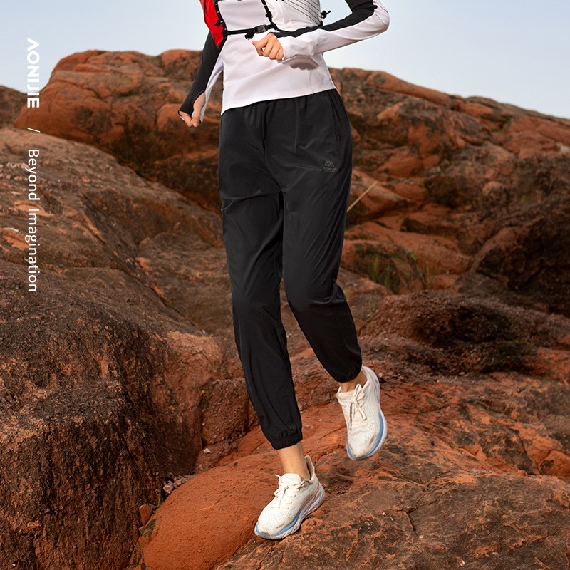 AONIJIE FW6201 Women Summer Thin Running Training Pants Outdoor Fitness Straight Leg Mountaineering Quick Drying Pants Sports Trousers